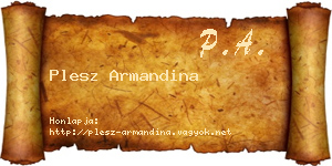 Plesz Armandina névjegykártya
